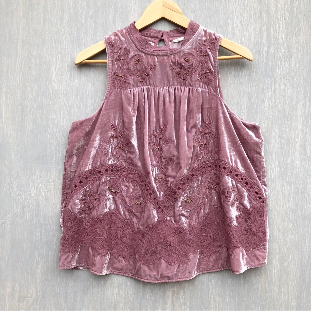 Anthropologie Floreat Myleen Velvet shell top 10